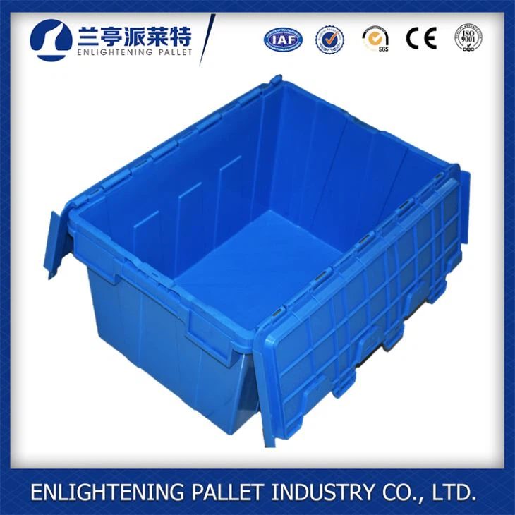 16L nestable plastic storage box Attached Lid Container, nestable plastic storage box