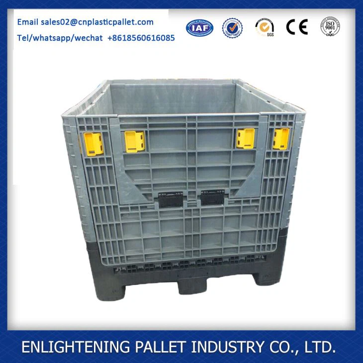 Large heavy duty stackable folding plastic pallet box