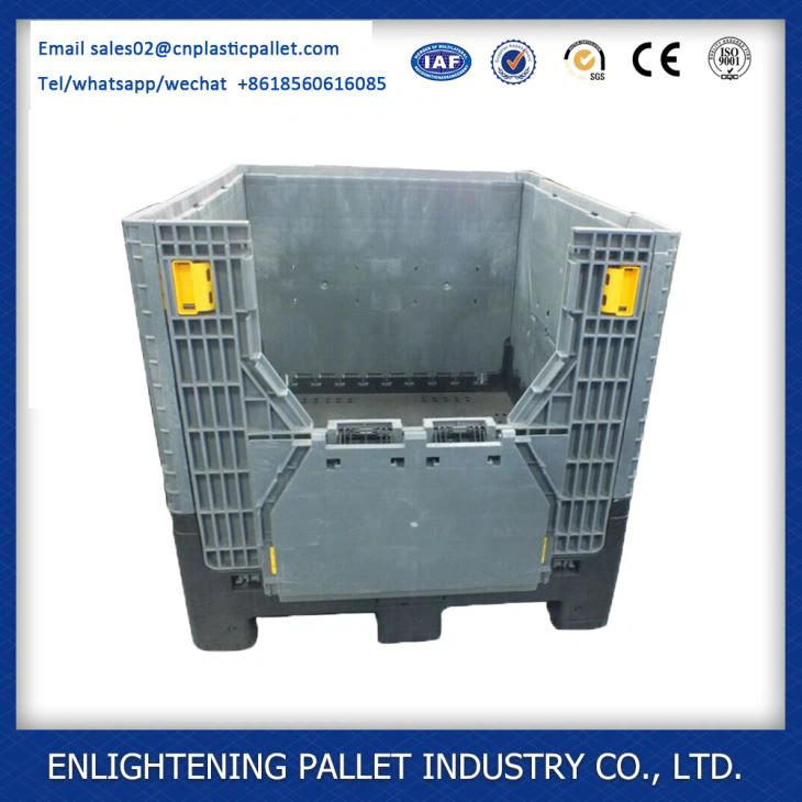 Large heavy duty stackable folding plastic pallet box