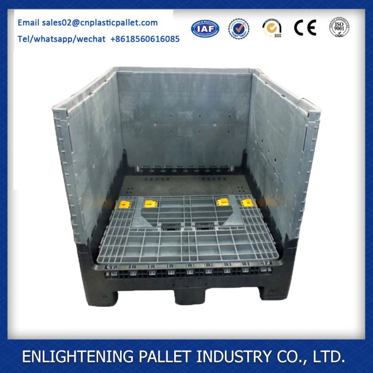 Large heavy duty stackable folding plastic pallet box