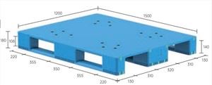 1500x1200x180mm 4- Way Rackable de alta densidade de polietileno plano